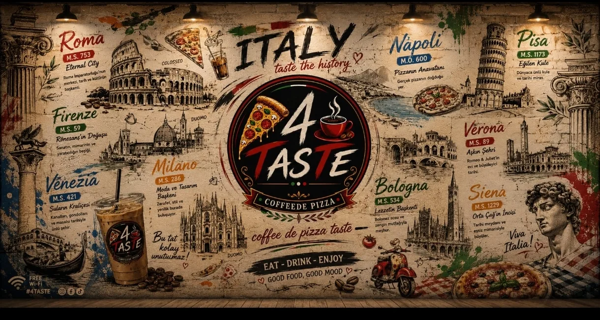 4 Taste Pizza Coffee Buca işletme dekoru